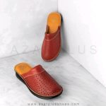 صندل  زنانه چرم طبیعی کیارا  زرشکی